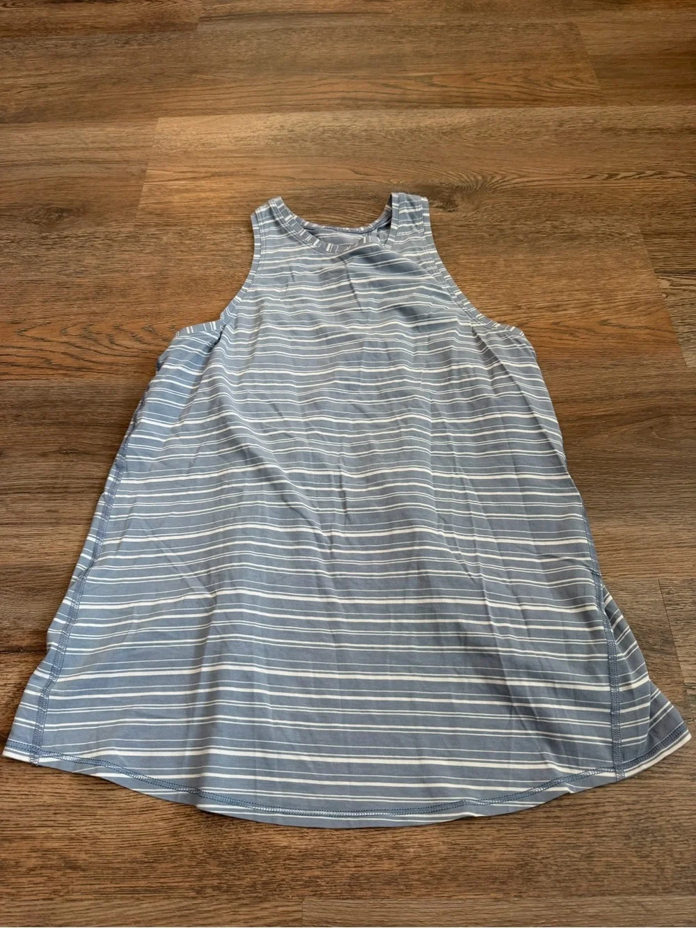 Lululemon All Tied Up Tank Cut Back Stripe Tempest Blue White Size Medium
